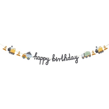 Party Deco Банер "Happy Birthday", Строителни Машини