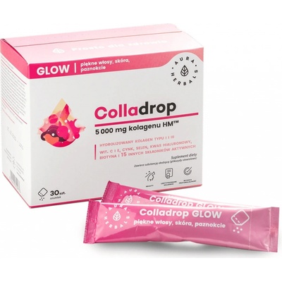 Aura Herbals Colladrop Glow morský kolagén 5000 mg 30 vreciek