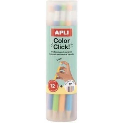Apli mechanická pastelka Color Click sada v plastovém pouzdře 12 různých barev 20080 LCA20080