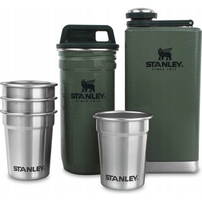 Stanley 1913 Dárkový Set Stanley Adventure Series Placatka + Panáky 4ks Zelená 250ml