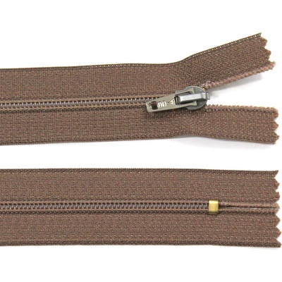 Spirálový zip no.3 nerozepínací 25cm - více barev color: 703 hnědá
