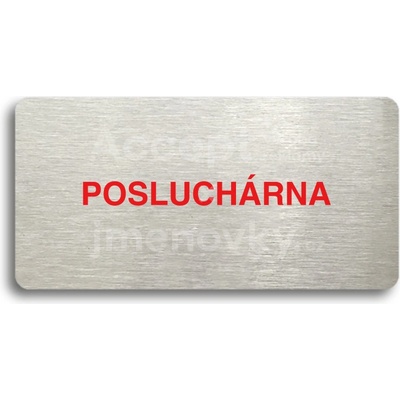 ACCEPT Piktogram POSLUCHÁRNA - stříbrná tabulka - barevný tisk bez rámečku