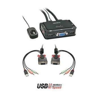 LINDY 42342 KVM превключвател Черен