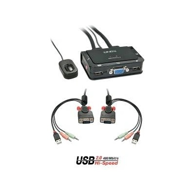 LINDY 42342 KVM превключвател Черен