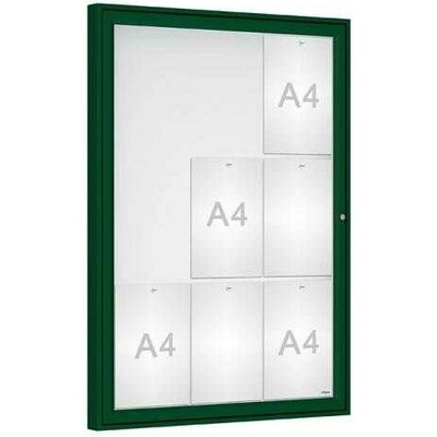 PROCITY Vonkajšia vitrína Classique, 9 x A4, plexi, zelena
