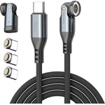 4smarts GravityCord Magnetic USB-C to USB-C Cable Set 240W - USB-C кабел с магнитен накрайник за устройства с USB-C (180см) (черен)