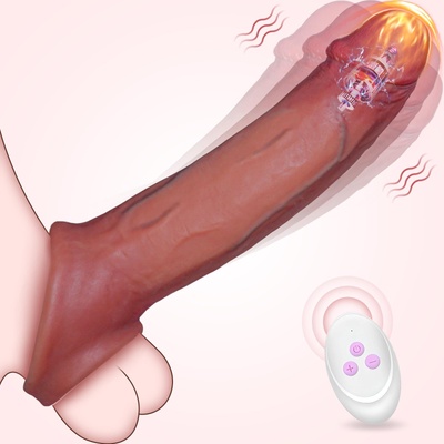 SuperLove BigD Vibrating Realistic Penis Sleeve with Remote