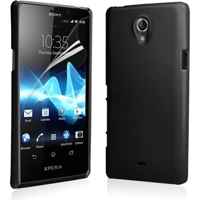 Sony Xperia_P LT22i Твърд Капак Черен + Протектор