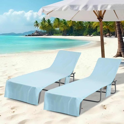 vidaXL Кърпи за шезлонг 2 pcs Синьо 210 x 75 cm Полиестер и полиамид (42011516)