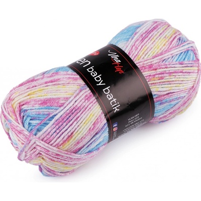 Prima-obchod Pletací příze Elen baby batik 100 g, barva 5 (5118) fialová světlá modrá