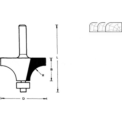 HIKOKI ZAOBĽOVACIA FRÉZA S LOŽISKOM 754034