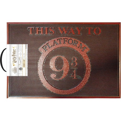 CurePink Harry Potter Tahle cesta k nástupišti 9 3/4 červená 60 x 40 cm