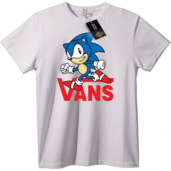NOONEBRAND Тениска Sonic x Vans в черно - L, White
