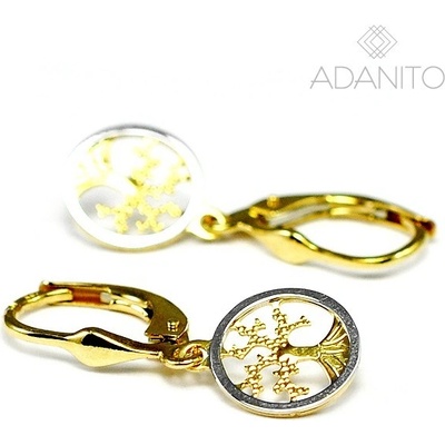 ADANITO BRN0689GS - Zlaté visací náušnice strom života z kombinovaného zlata 2.00 g