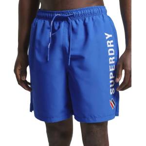 Superdry Бански гащета Superdry Code Applque 19Inch swimming shorts - Blue (Racer Cobalt)