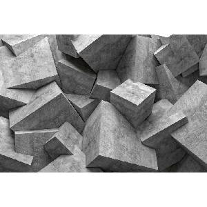 DIMEX ART Флизелинов фототапет бетонни 3d кубчета 375 x 250 см