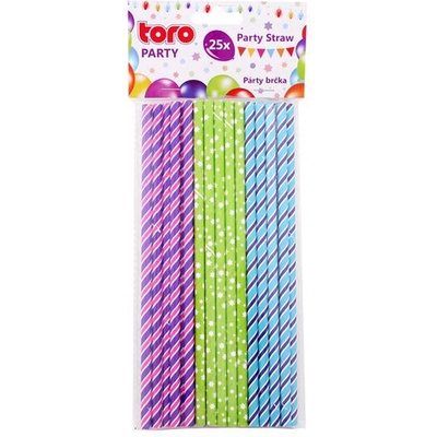 Papírová brčka 20cm TORO 25ks