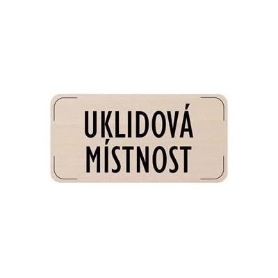 Popis místnosti - cedulka na dveře - Uklidová místnost, dřevěná tabulka, 160 x 80 mm