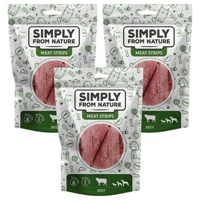 SIMPLY FROM NATURE Meat Strips Hovädzie stripsy pre psov 3x 80 g