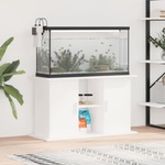vidaXL Поставка за аквариум, бяла, 101x41x58 см, инженерно дърво (833607)