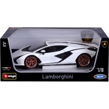 Bburago TOP Lamborghini Sián FKP 37 /Black bílá 1:18