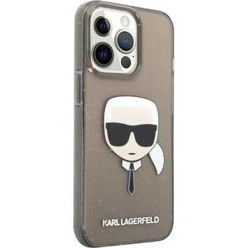 KARL LAGERFELD Гръб Karl Lagerfeld TPU Full Glitter Karl Head Case за iPhone 13 Pro Max - Черен