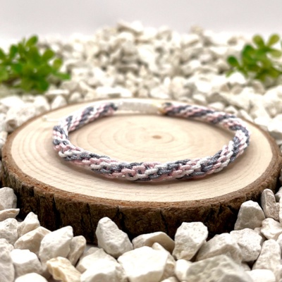 Certom Vícebarevný náramek přátelství - bílá, růžová, šedá 0238