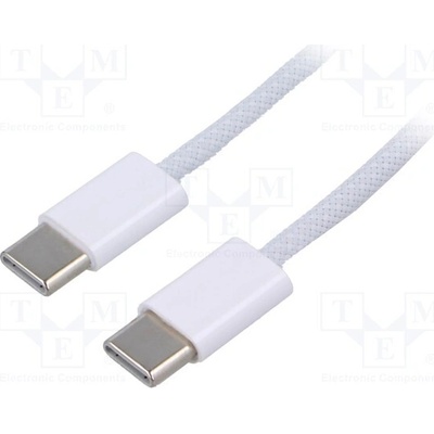 Akyga AK-USB-51 USB 2.0, USB C vidlice, z obou stran, niklovaný, 1m, bílý
