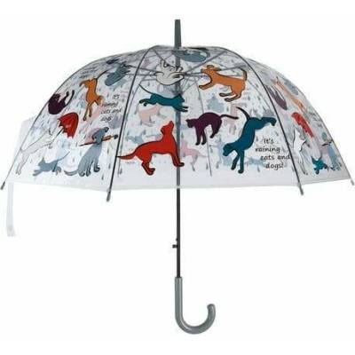 Esschert Design deštník průhledný Cats&Dogs PEJSEK A KOČIČKA