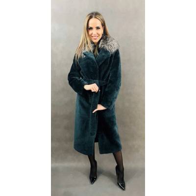 Max Original Leather Dámsky kožuch z jahňacej kožušiny 52090 smaragd