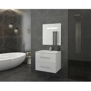 Drop Комплект от бели стенен шкафове и бяла мивка Drop Torino 60 см (5PTO060WH+6BMG9060D)