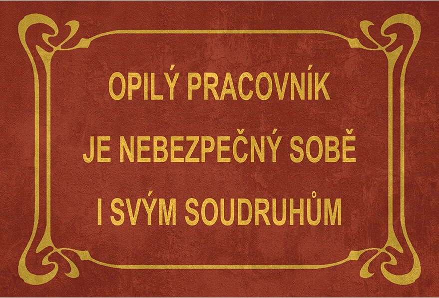 Ceduľa Opilý Pracovník