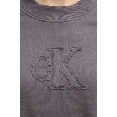 Calvin Klein Памучен суичър Calvin Klein Jeans в сиво с апликация J20J225363 (J20J225363)