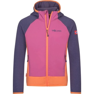 TROLLKIDS Детско поларено яке Trollkids Kid's Seiland Jacket Fleece jacket - Violet Blue / Mallow Pink / Papaya - размер 176 (EU) (703-5393-0520)