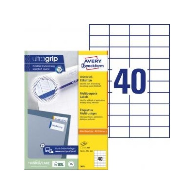 Etikety univerzálne 52,5x29,7mm Avery A4 100 hárkov