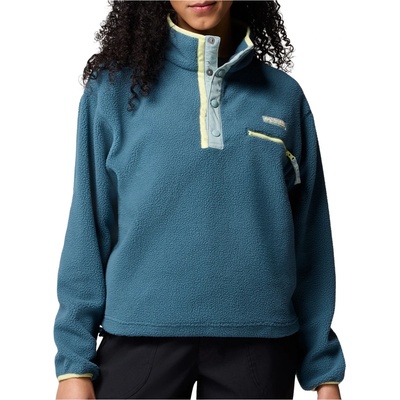 Columbia Дамски поларен пуловер Columbia Women's Helvetia II Cropped Half Snap Fleece Fleece jumper - Everblue / Crushed Blue / Citron Haze (105-6165-0414)