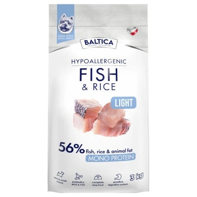 Baltica Nutraceutic Hypoallergenic Light S Fish with rice 3 kg