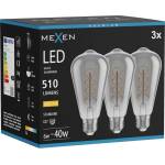Mexen Vintis 3x LED спираловидна нажежаема жичка E27, ST64, 6W, Топла - 2700K, 510 lm, димна (L162-E27-0627-70x03)