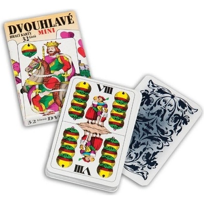 Dvojhlavé hracie karty mini 32 listov / Dvouhlavé hrací karty mini 32 listů
