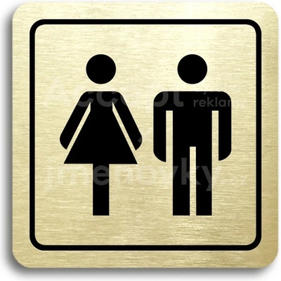 ACCEPT Piktogram WC ženy, muži - zlatá tabulka - černý tisk