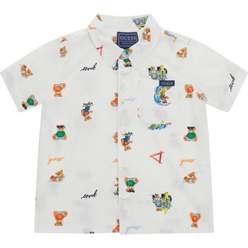 Guess Риза с къс ръкав Guess - С цветни мечета, бяла, 18 м (20252-N5GH05-WBHQ1-P77I-18M)