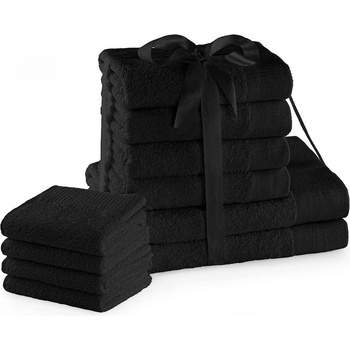 Restilo Черни памучни хавлии и кърпи за баня в комплект от 10 бр. от тери Amari - Restilo (120010839)