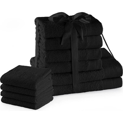 Restilo Черни памучни хавлии и кърпи за баня в комплект от 10 бр. от тери Amari - Restilo (120010839)