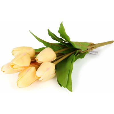 Umělé mini tulipány - 9 květů - vanilkové