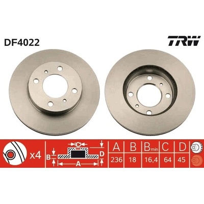 Brzdový kotúč TRW DF4022