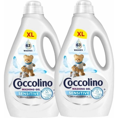 Coccolino Sensitive tekutý prací gél 2 x 2,52 l 126 PD
