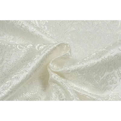 Brokát paví pera, bílá ivory