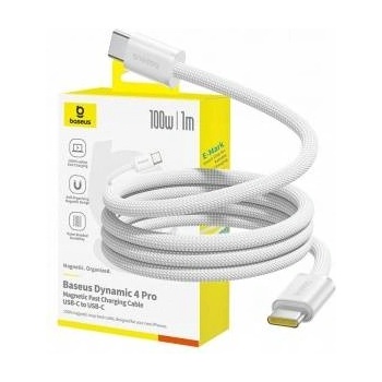 Baseus Dynamic 4 Pro 100W USB-C to USB-C Magnetic Cable 1m - White