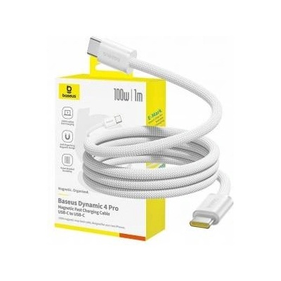Baseus Dynamic 4 Pro 100W USB-C to USB-C Magnetic Cable 1m - White