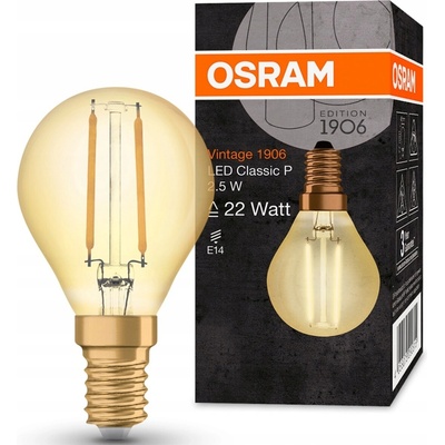Osram LED žiarovka Vintage 1906 CLAS P 22 2.5 W/2400K E14